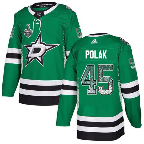 Adidas Men Dallas Stars 45 Roman Polak Green Home Authentic Drift Fashion 2020 Stanley Cup Final Stitched NHL Jersey